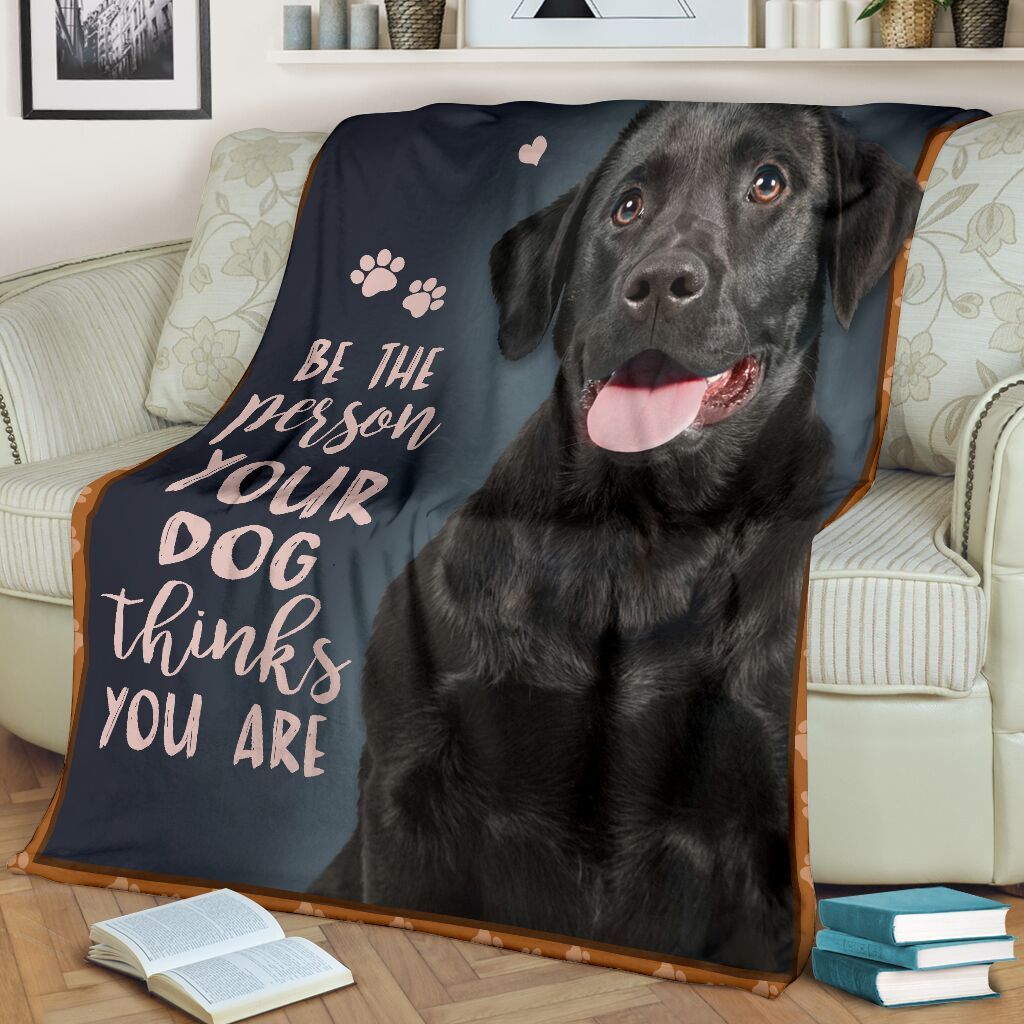 Dogs Be The Person Black Lab CL11120368MDF Sherpa Fleece Blanket