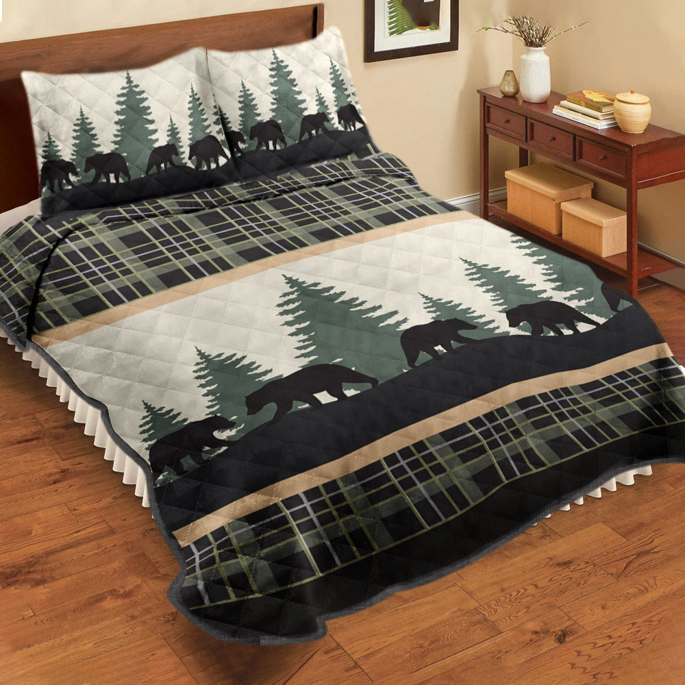 Bear Walk Plaid CLM1710327B Quilt Bedding Set