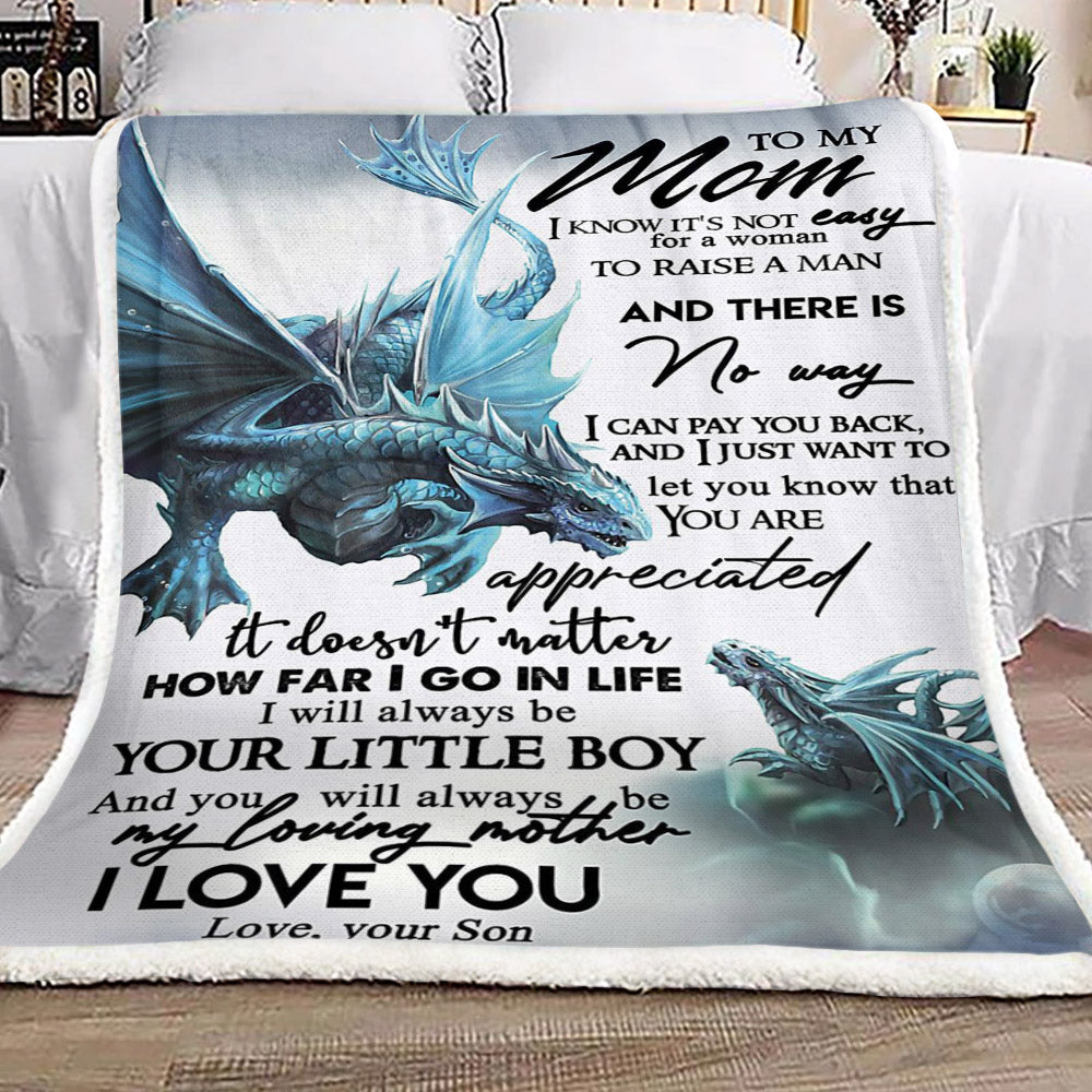 Dragon To My Mom Love Your Son CL16110158MDF Sherpa Fleece Blanket