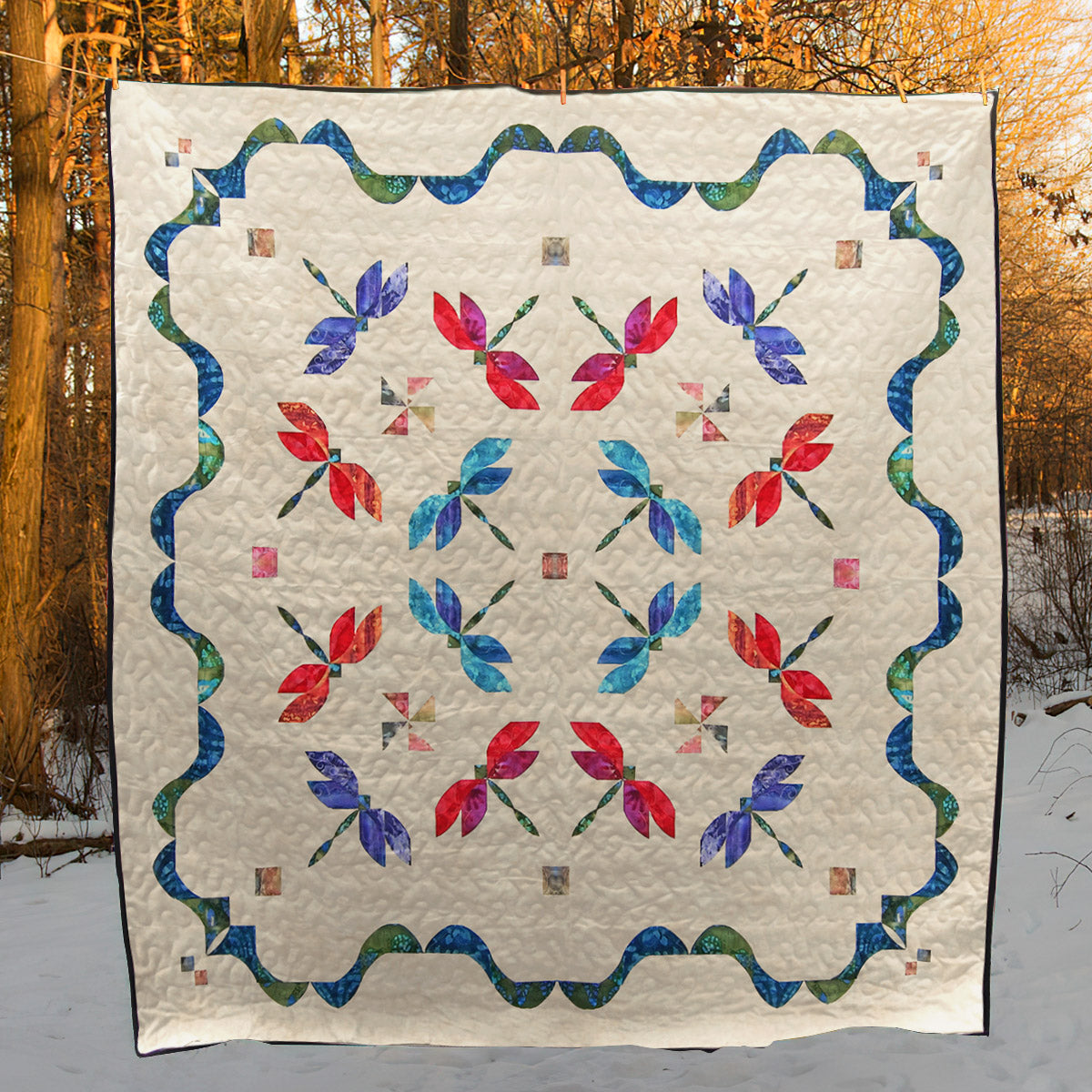 Dragonfly CLA1710141Q Quilt Blanket