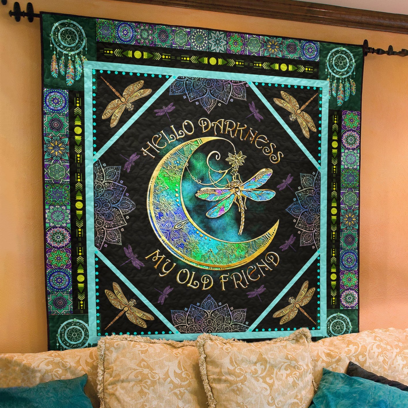 Dragonfly Hippie Quilt Blanket TL240601Y
