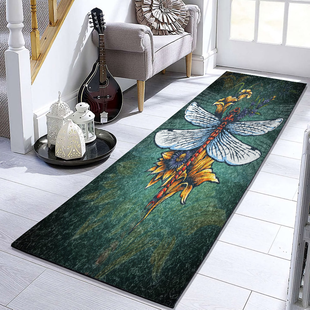 Dragonfly And Flower BT1610056RU Runner Rug