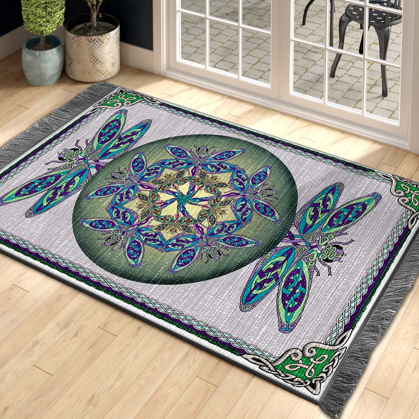 Dragonfly Celtic CL260822MDO Decorative Floor-cloth