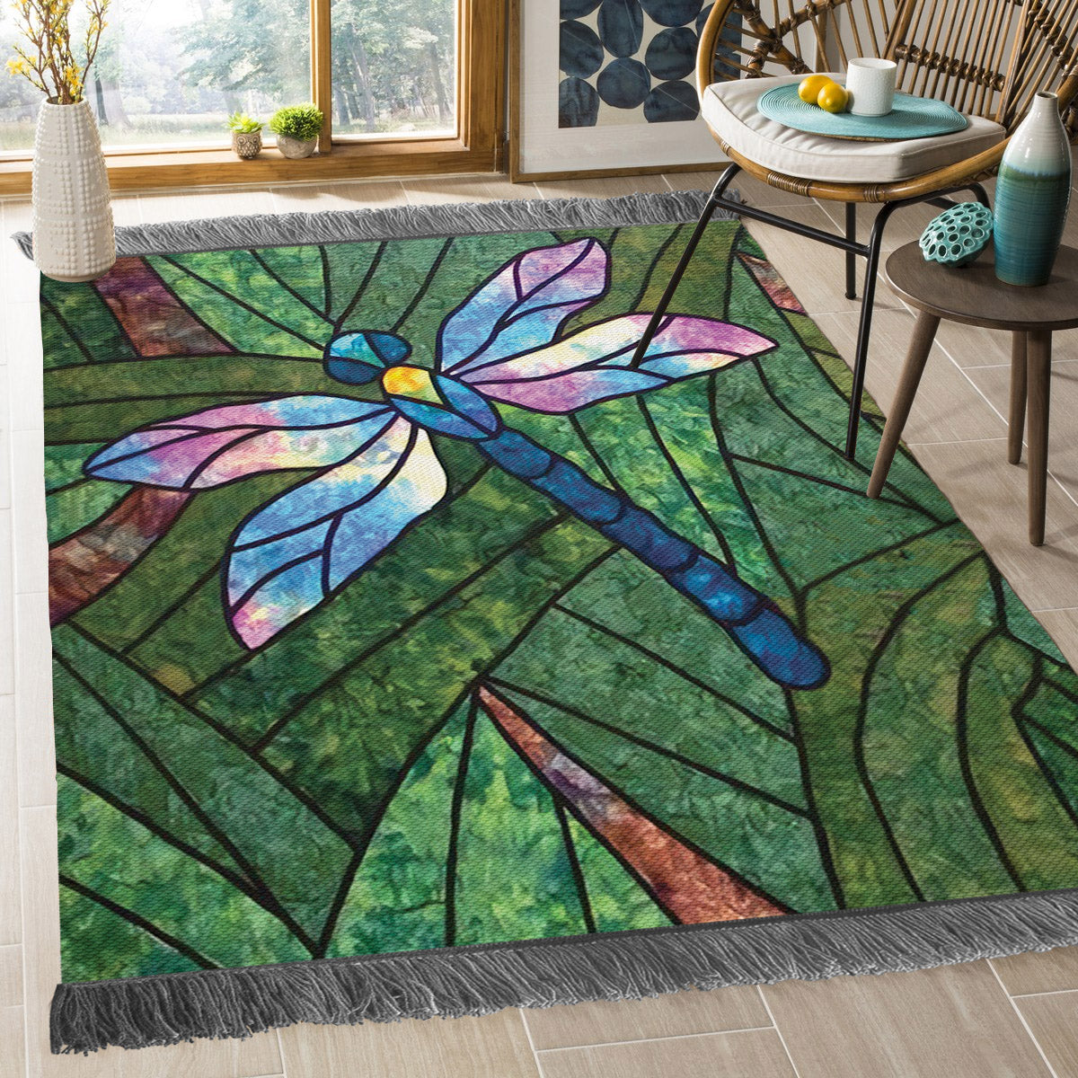 Dragonfly ML1809028O Decorative Floor-cloth