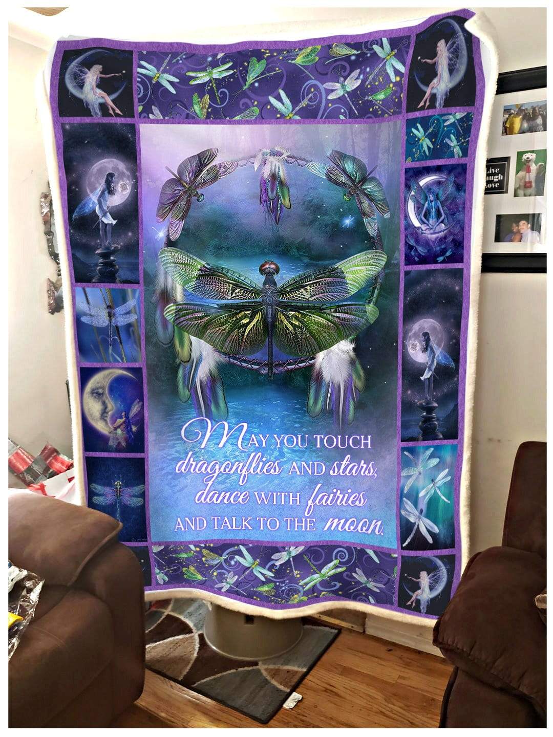 Dragonfly May You Touch CL26110254MDF Sherpa Fleece Blanket