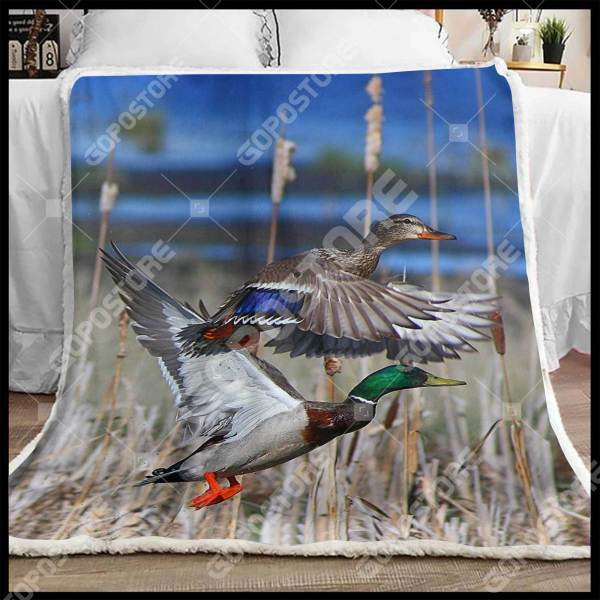 Duck Hunting CL15110093MDF Sherpa Fleece Blanket