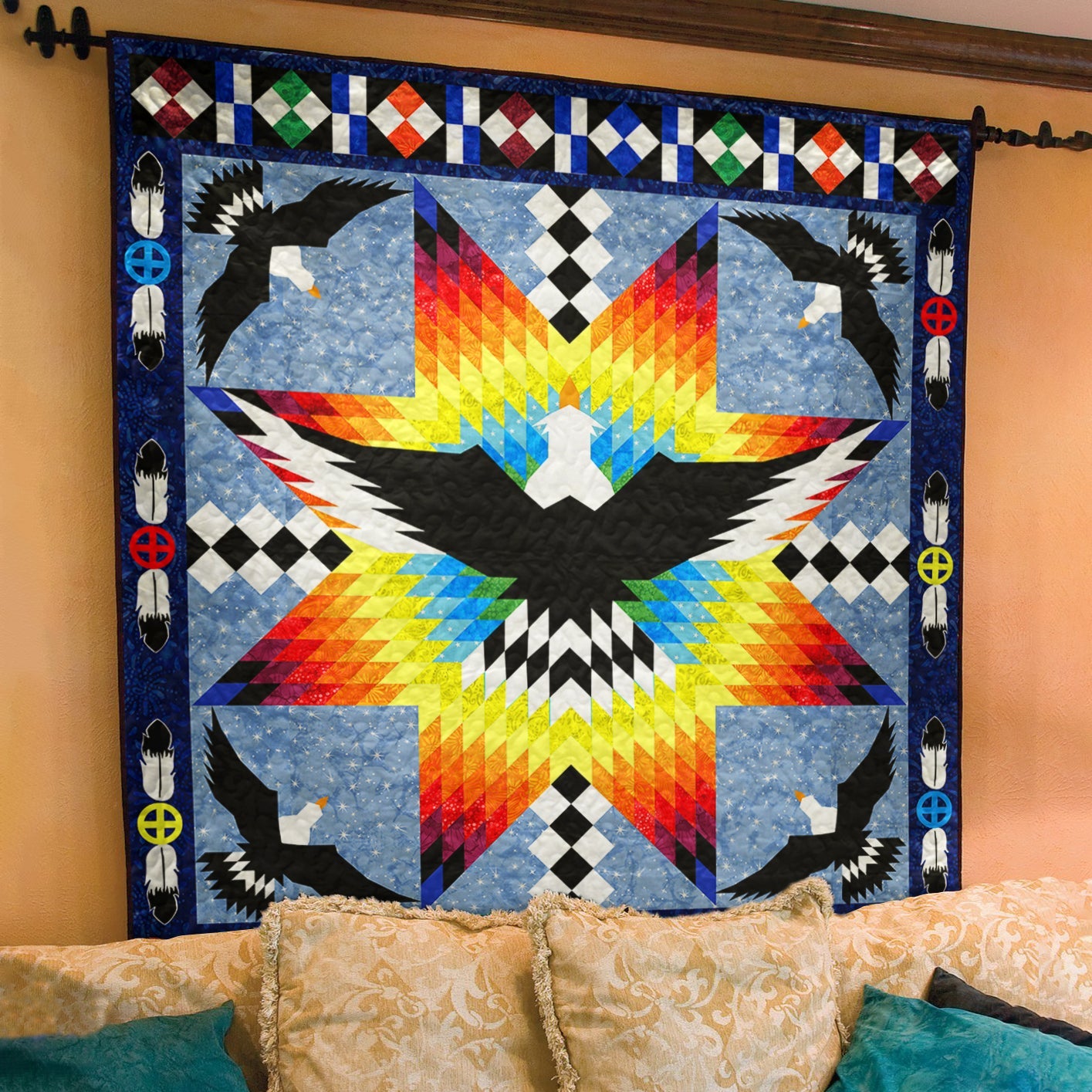 Eagle Native American Star Quilt Blanket TL24022301BL
