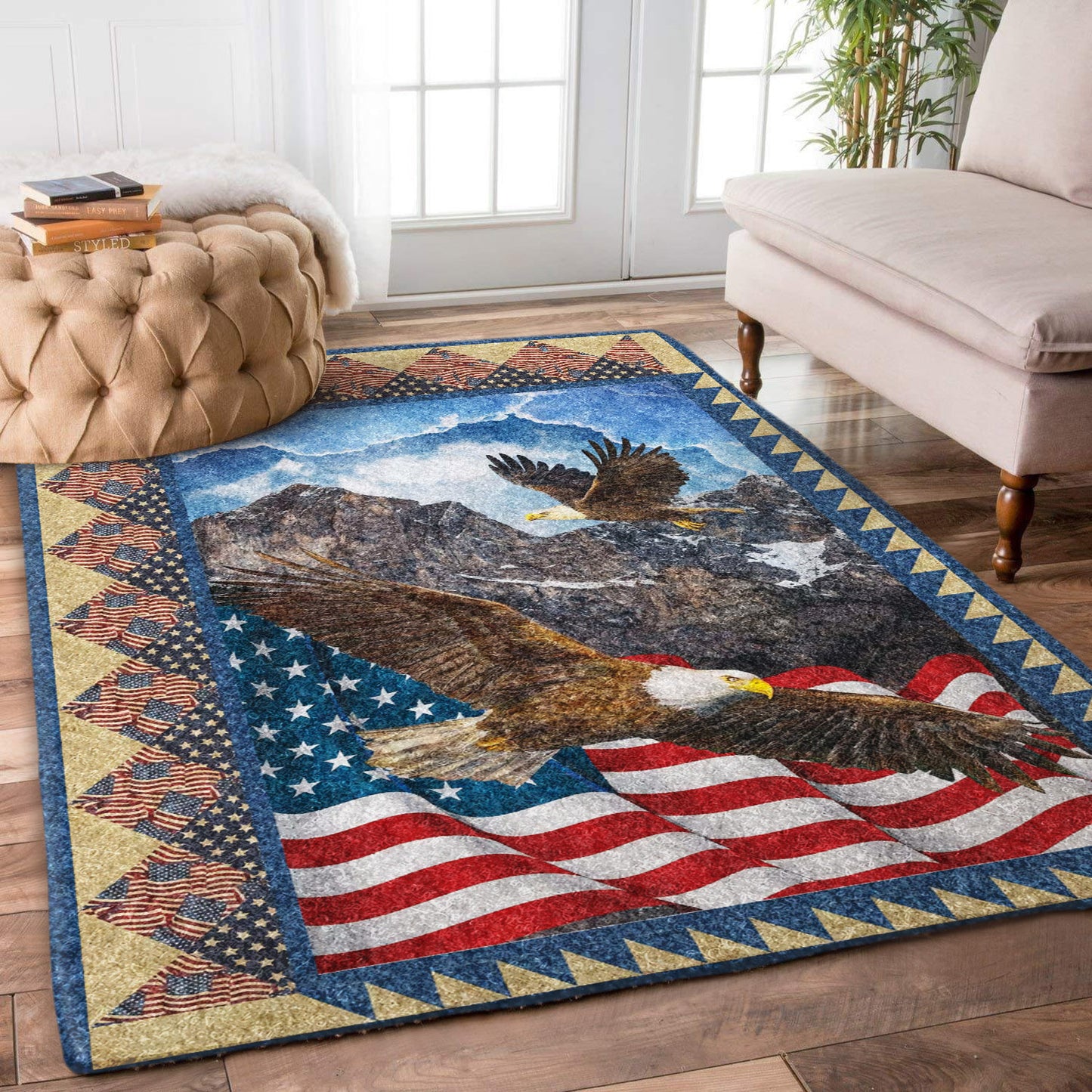 Eagle American Flag DV2310133R Rug