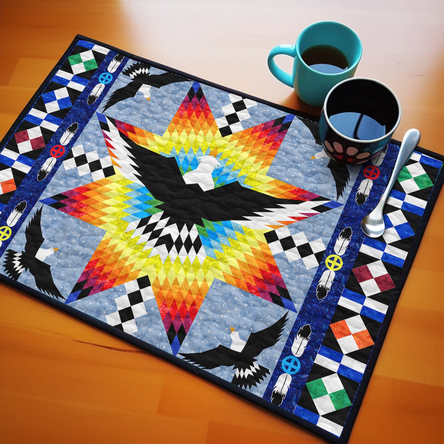 Eagle Native American Star TL24022301BLPM Quilted Placemats