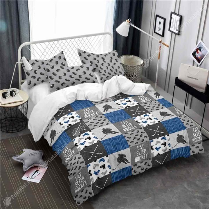 Eat Sleep Hockey CLM0611115B Bedding Sets