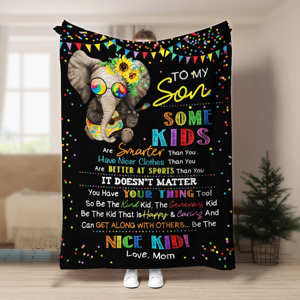 Elephant Hippie CL240839MD Sherpa Fleece Blanket