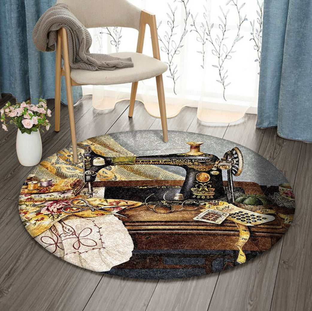 Embroidery Sewing Machine BL0510044RR Round Area Rug