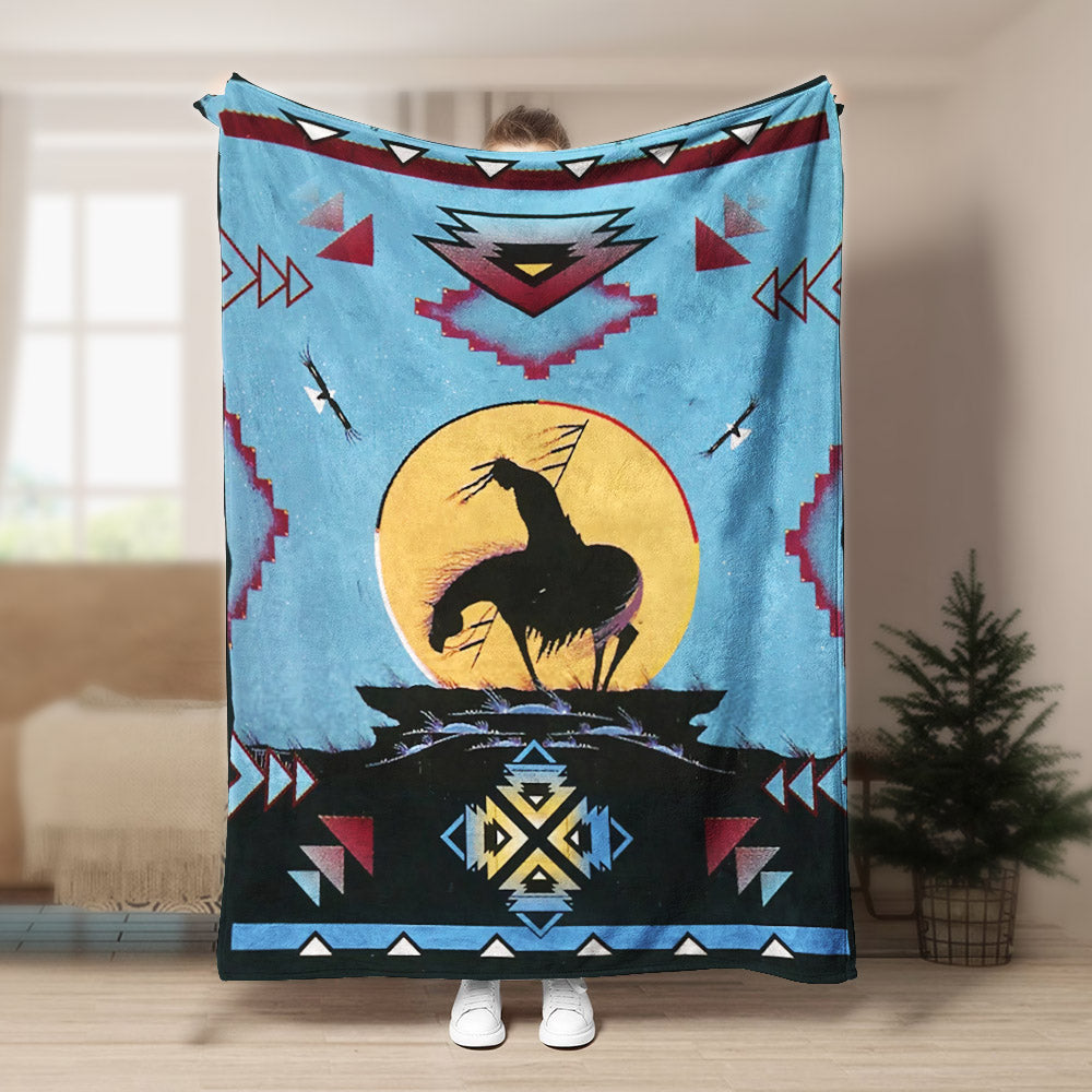 End Of The Trail Native American Pride CLA21100027F Sherpa Fleece Blanket