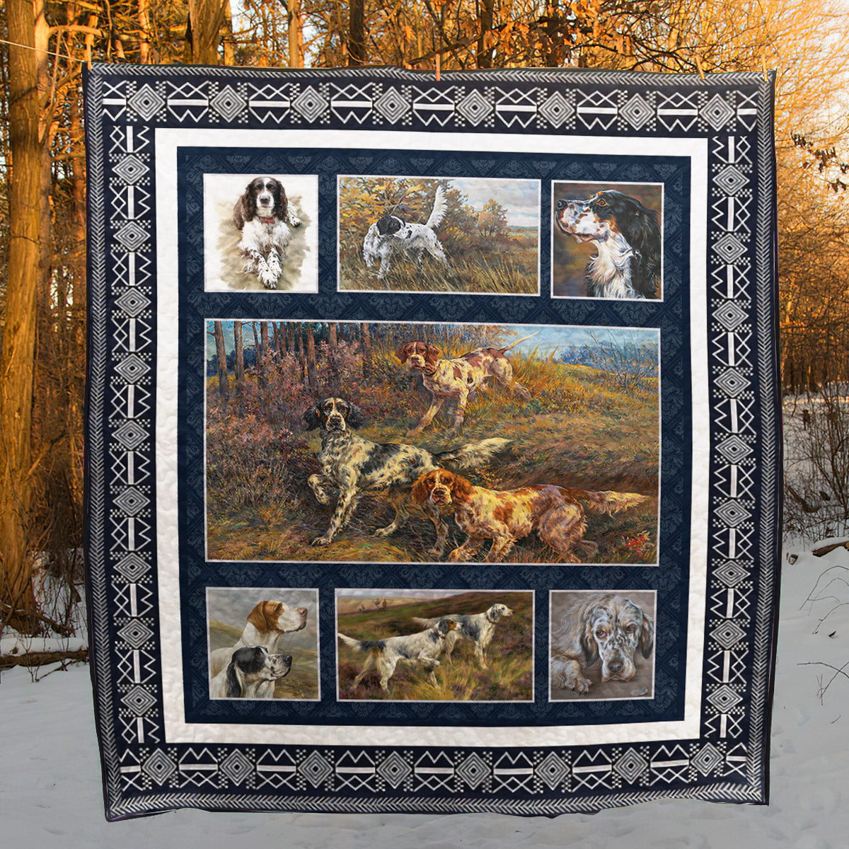 English Setter CL12110086MDQ Quilt Blanket