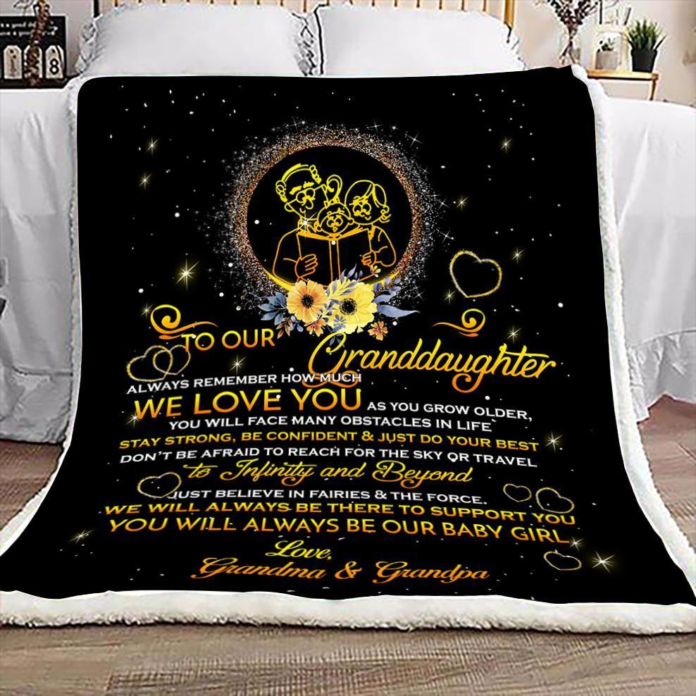 Family Grandpa And Grandma To Granddaughter CLM2410156S Sherpa Fleece Blanket