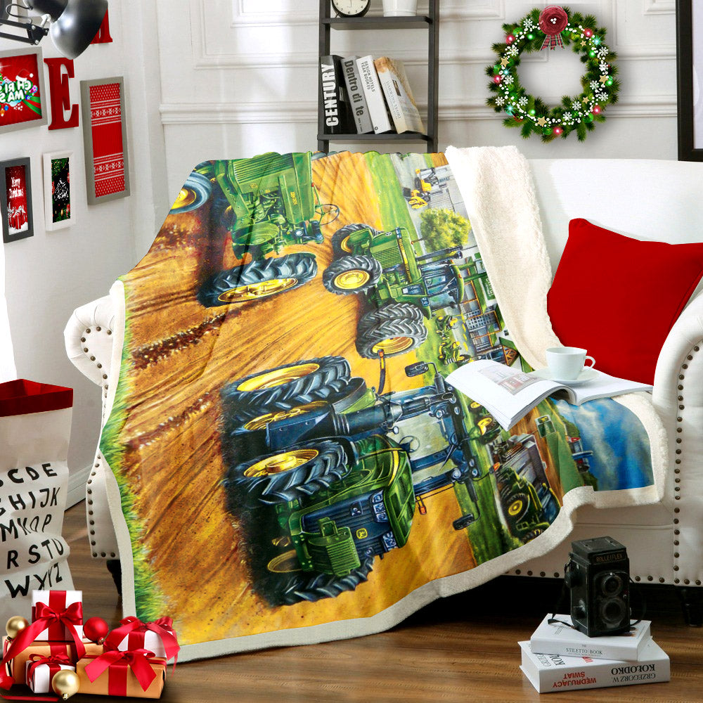 Farmer Tractor HM2310064TT Sherpa Fleece Blanket