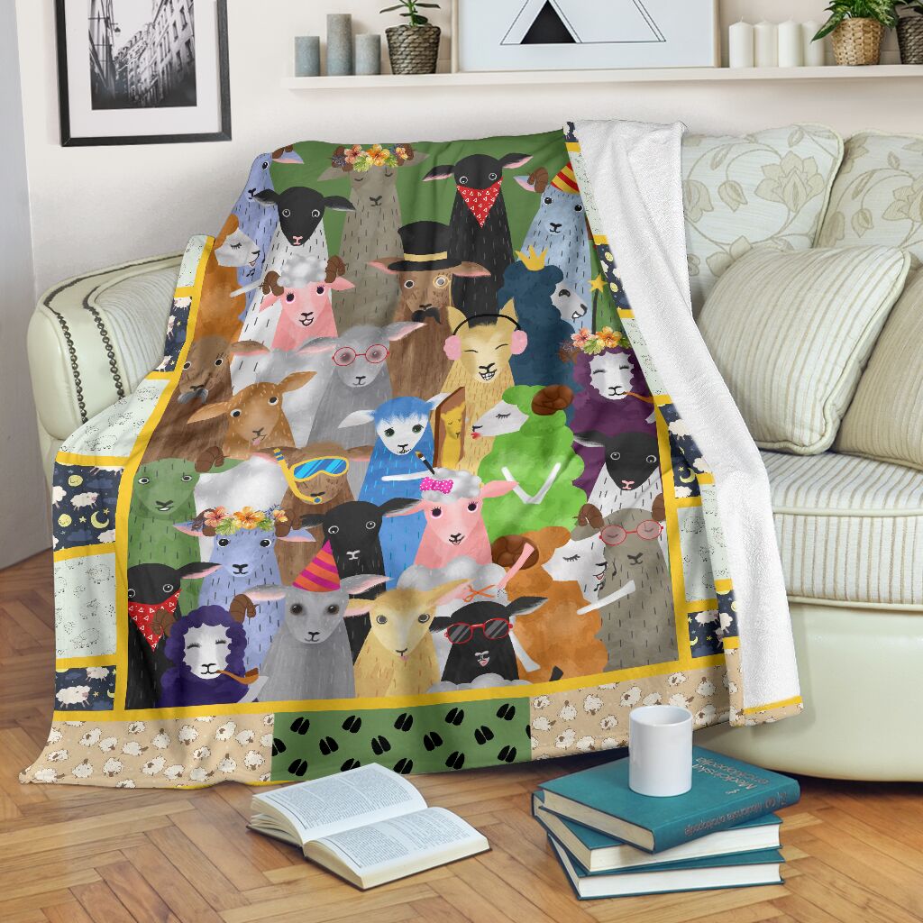 Farming Addict Sheep CLM2410170S Sherpa Fleece Blanket