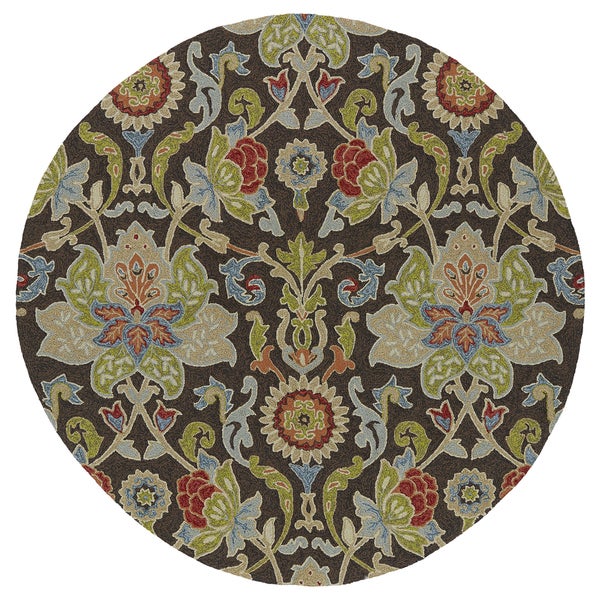 Fiesta Round Brown Flower CLA1610250RR Round Area Rug
