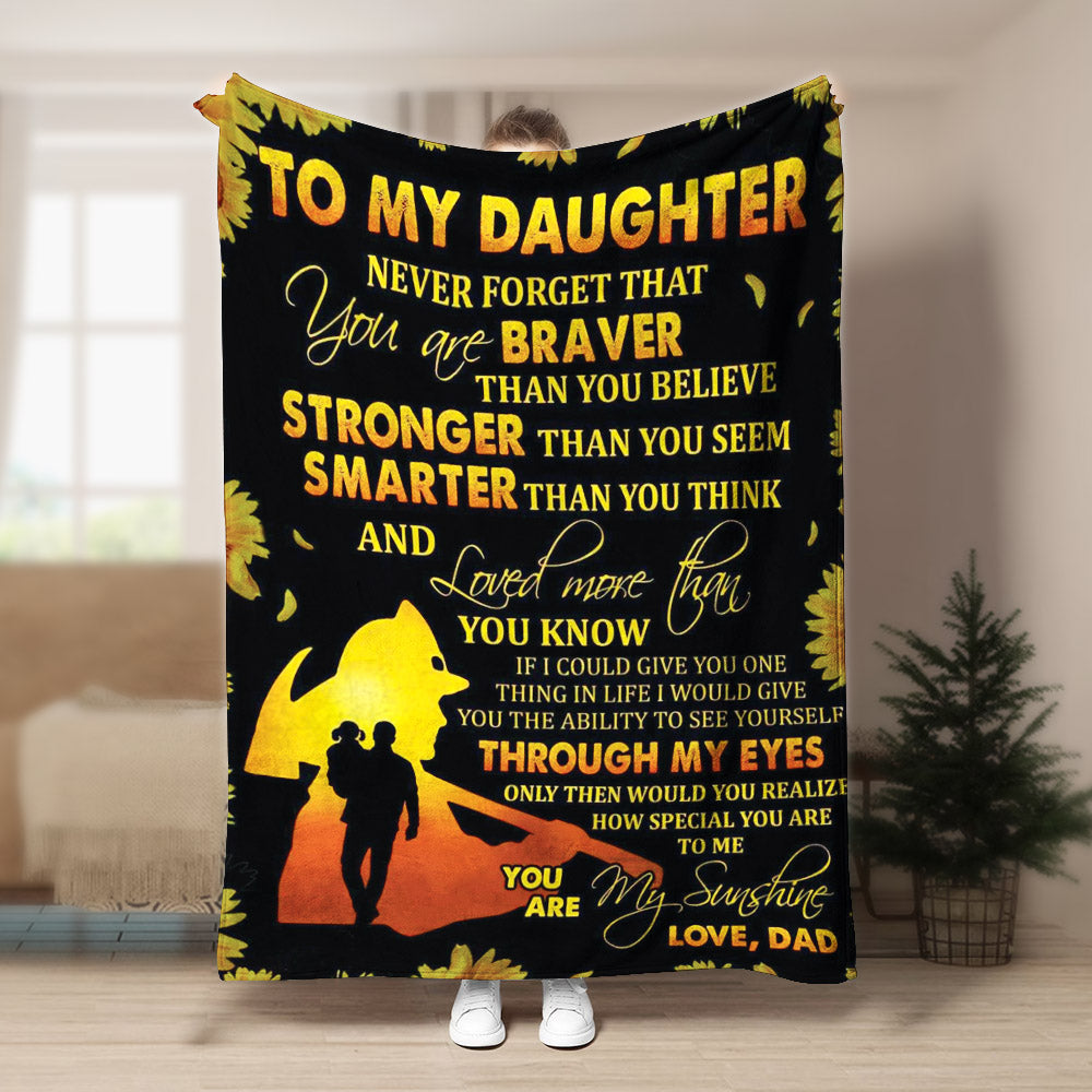 Firefighter To my daughter Through my eyes CLA1910285F Sherpa Fleece Blanket