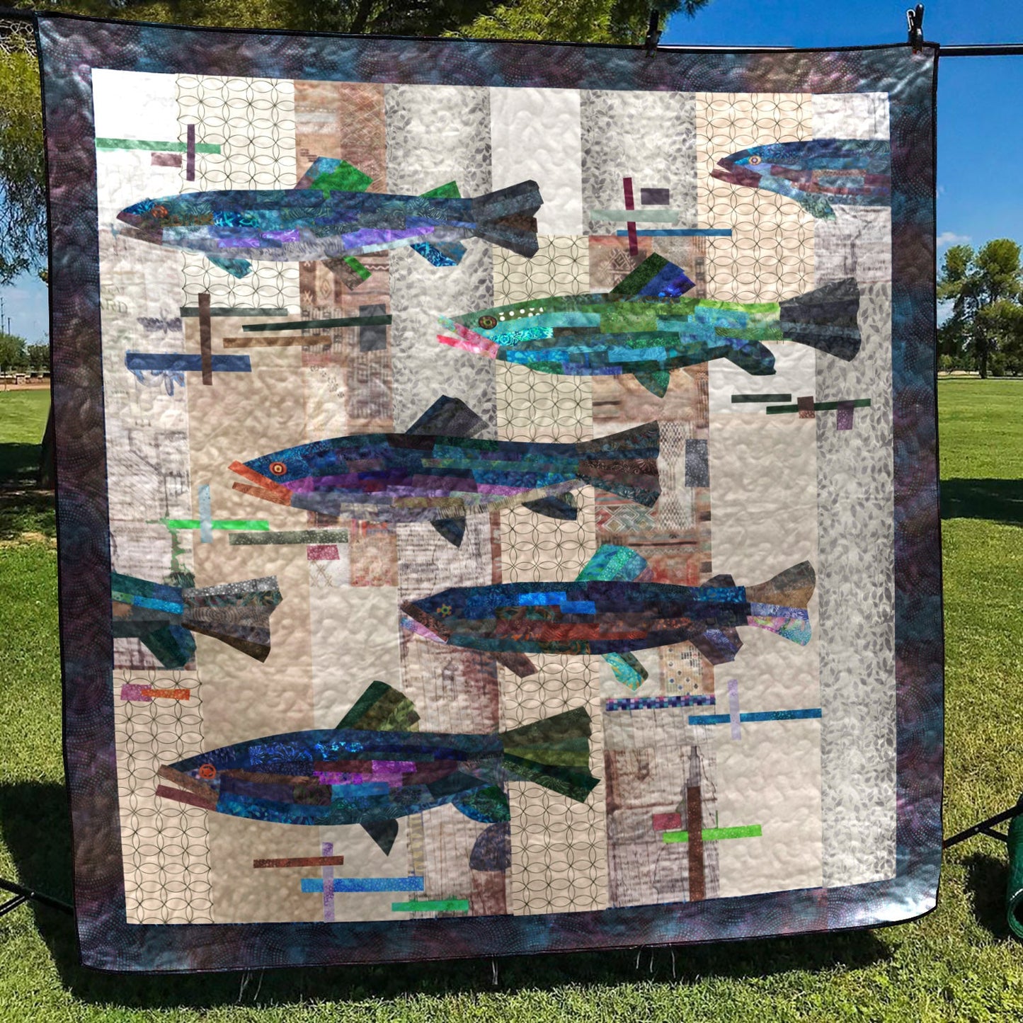 Fishing CLA0910257Q Quilt Blanket