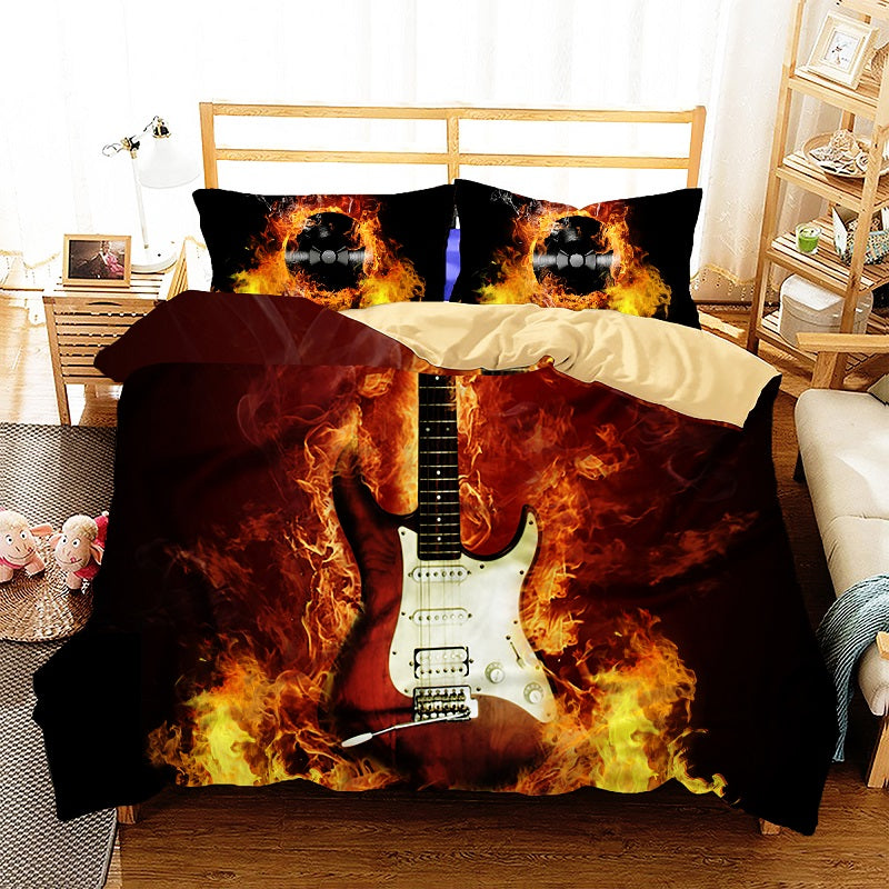 Flame Vinyl Record Guitar CLM3010255B Bedding Sets