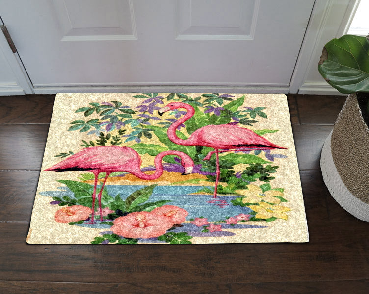 Flamingo And Flower BT19100034D Non-slip Door mats
