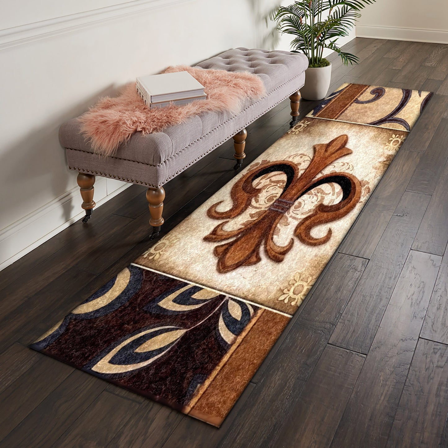 Fleur De Lis HT210915N Runner Rug