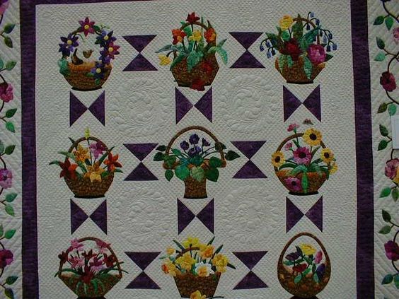 Flower Basket CLA1110280Q Quilt Blanket