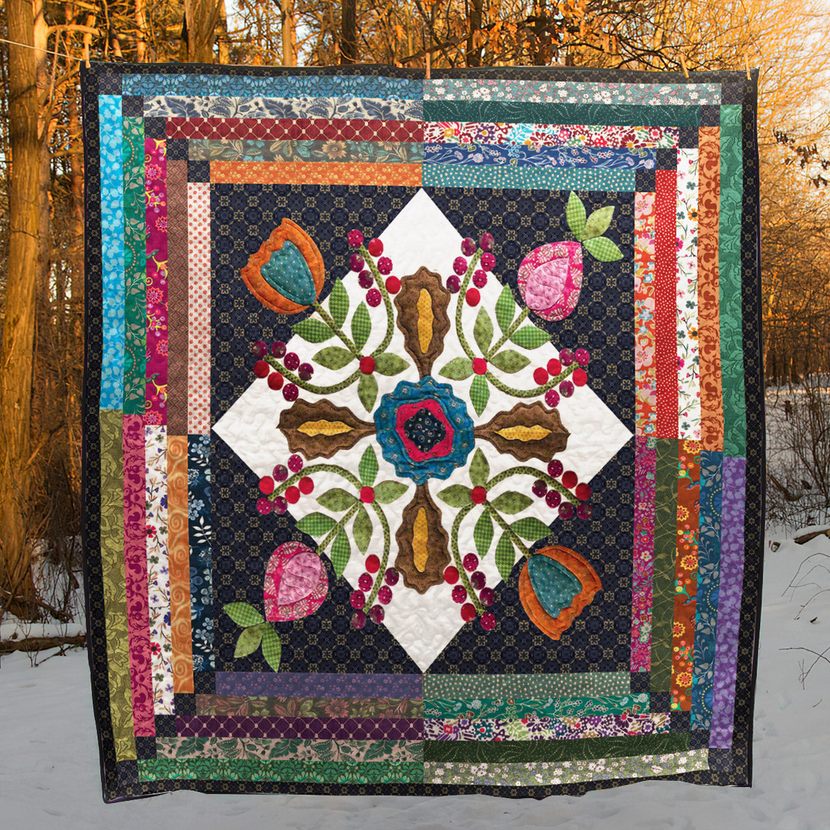 Flower CLP0312103Q Quilt Blanket