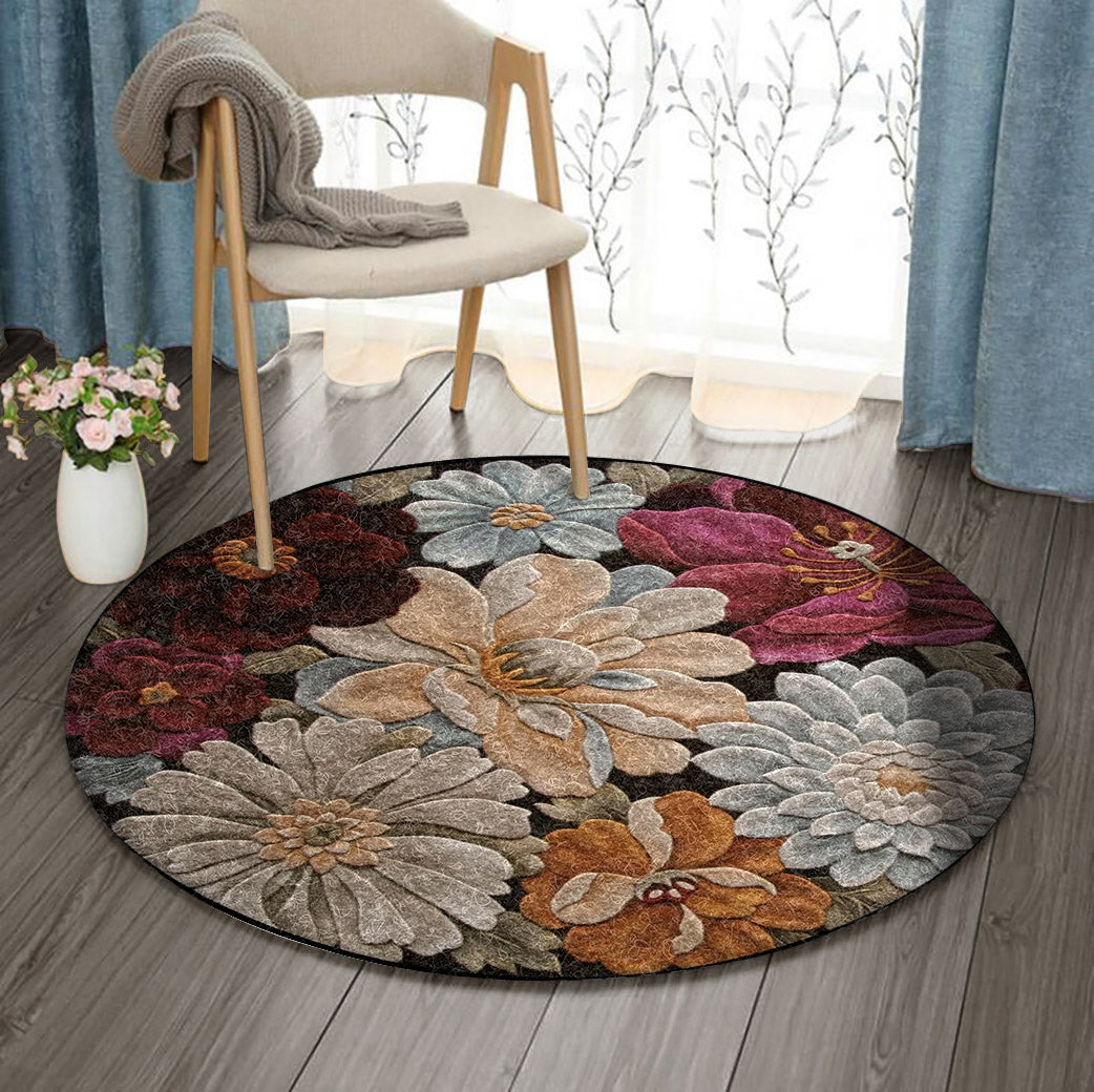 Flower BT0710068RR Round Area Rug