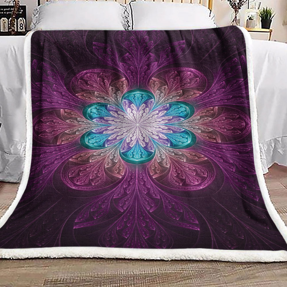Flower Fractal DV2910091F Sherpa Fleece Blanket
