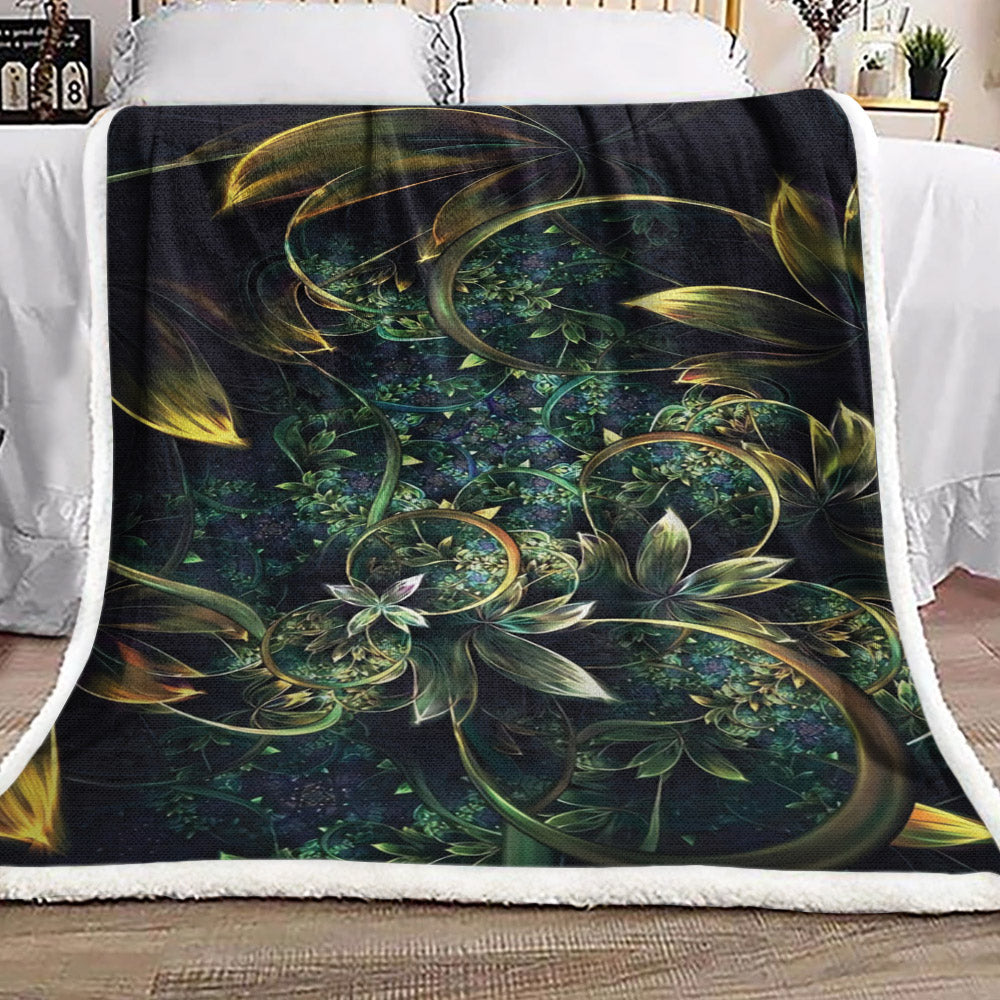Flower Fractal DV2910092F Sherpa Fleece Blanket