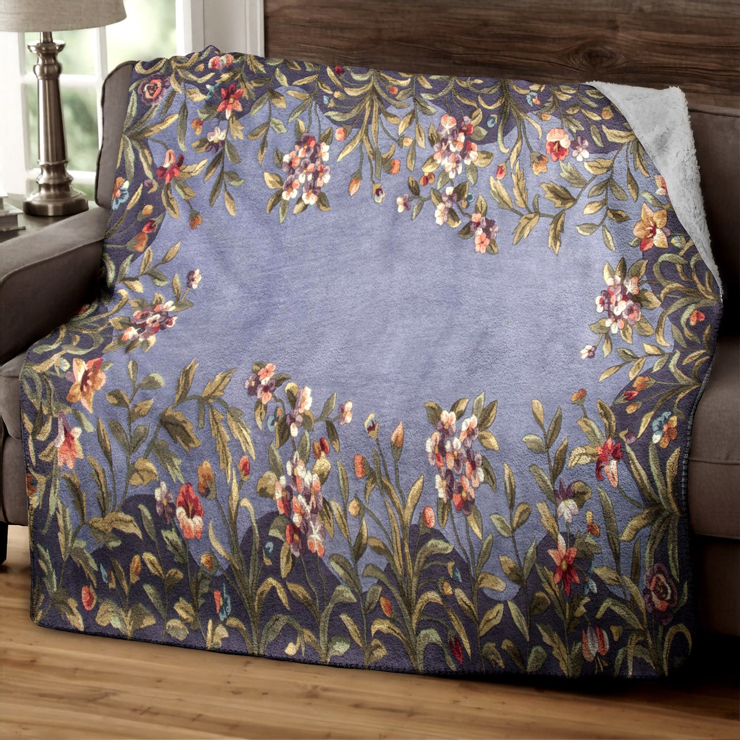 Flower Garden HM050931TT Sherpa Fleece Blanket