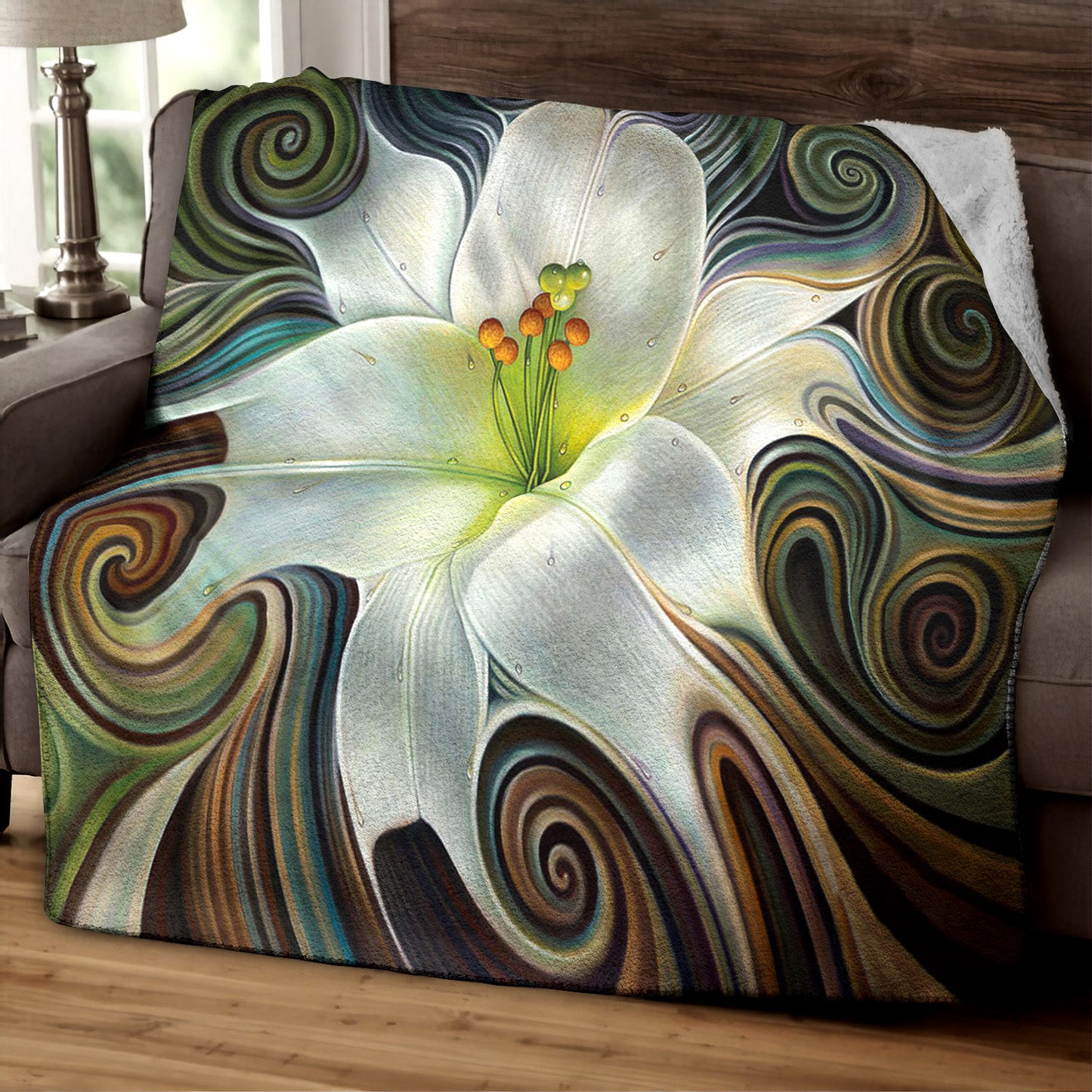 Flower HM040924TT Sherpa Fleece Blanket