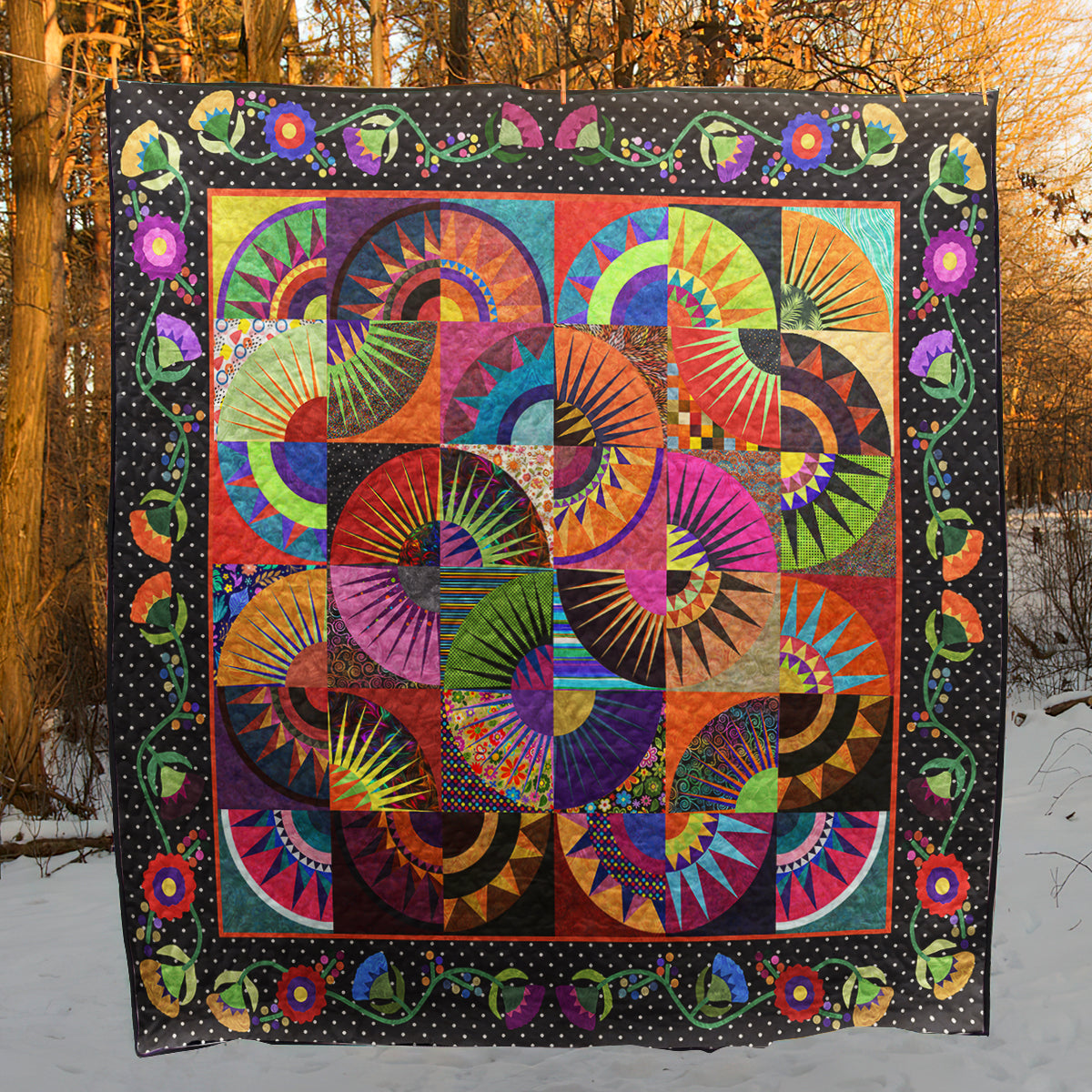 Flying Geese Applique Quilt Blanket HN080703M