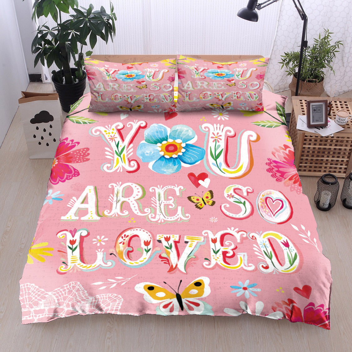 Folk Style Butterfly And Floral Botanical Art NP0111149B Bedding Sets
