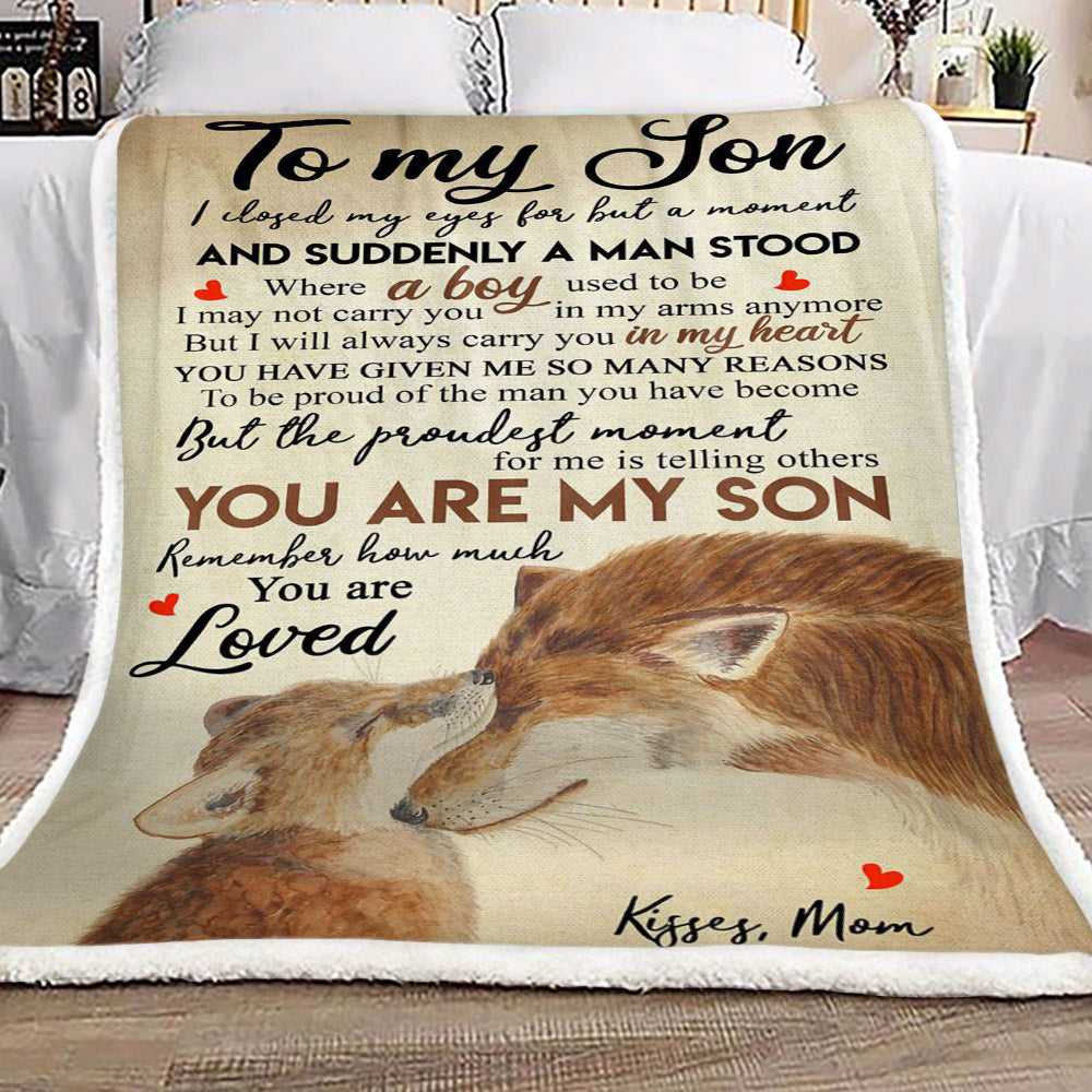Fox To My Son Kisses Mom CL18110169MDF Sherpa Fleece Blanket