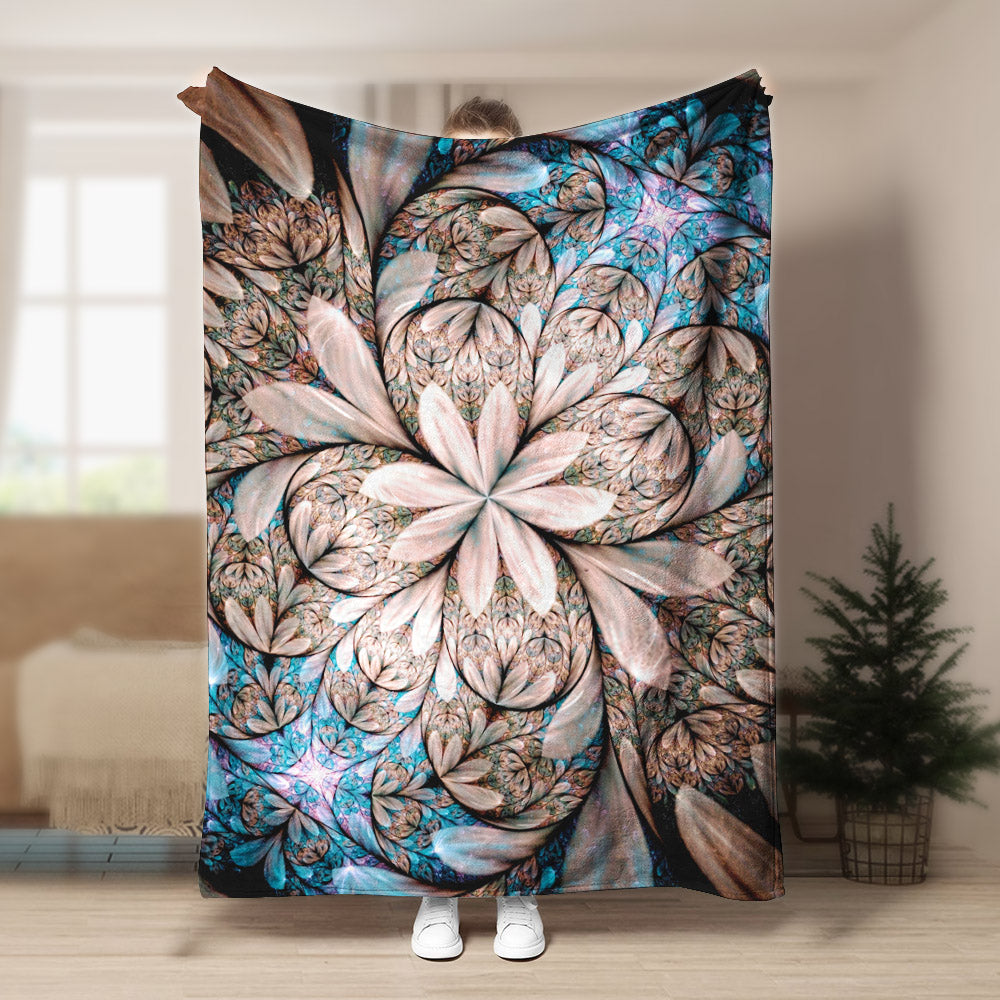 Fractal DD220824F Sherpa Fleece Blanket