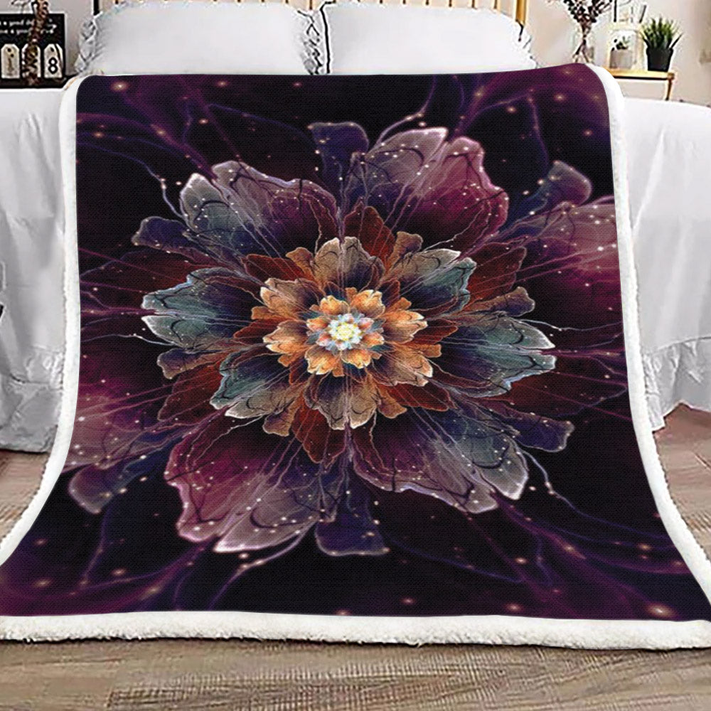 Fractal Flower HM2409065TT Sherpa Fleece Blanket
