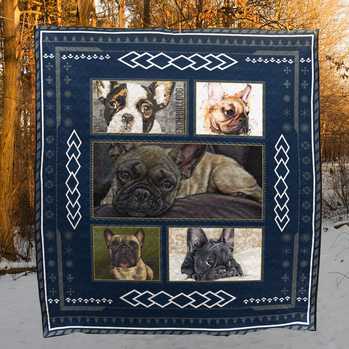 French Bulldog CL08110196MDQ Quilt Blanket