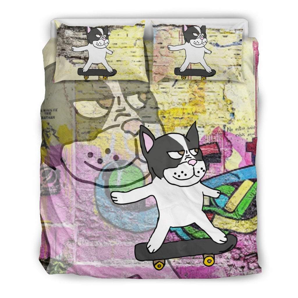 French Bulldog Skate Boarding Streets CL12120064MDB Bedding Sets