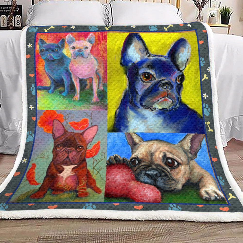 French Bulldog YH25100465F Sherpa Fleece Blanket
