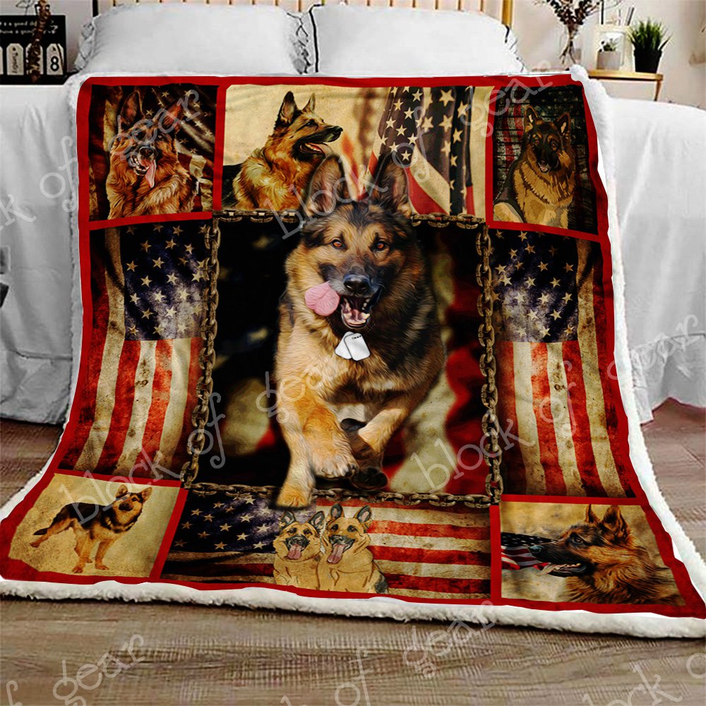 German Shepherd CL301073MDF Sherpa Fleece Blanket