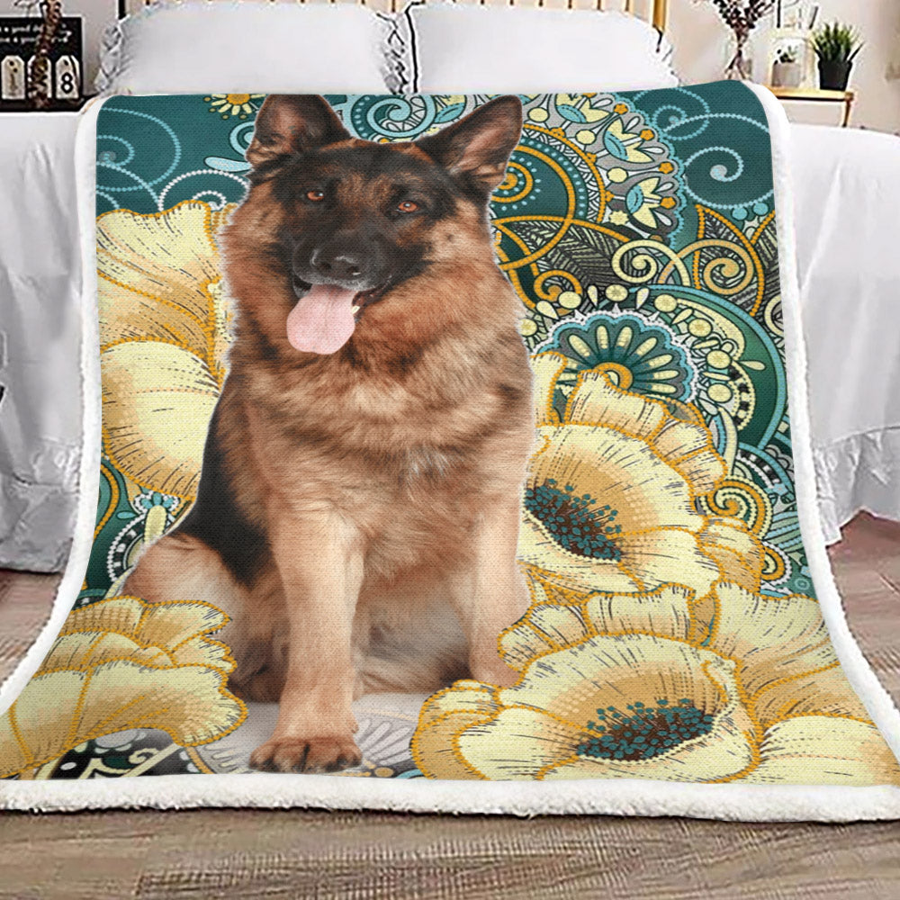German Shepherd Dog TL1510084TT Sherpa Fleece Blanket