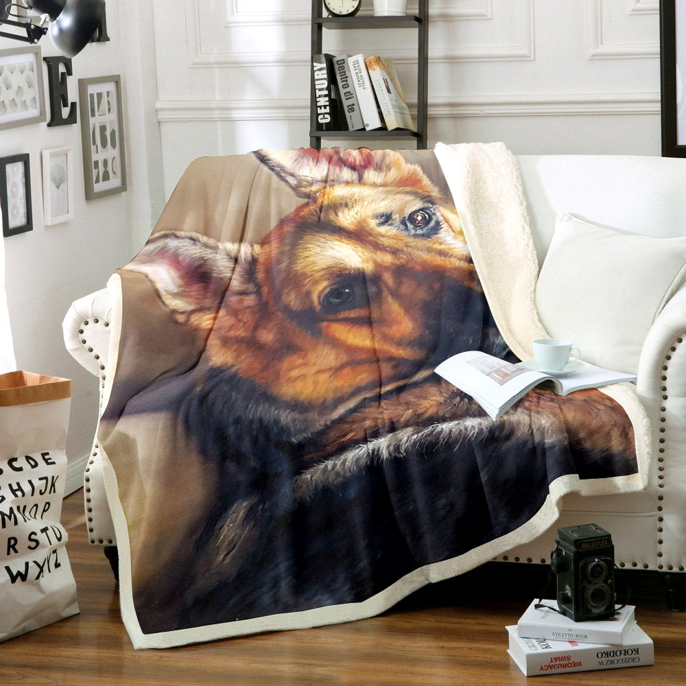 German Shepherd TT0211051TT Sherpa Fleece Blanket