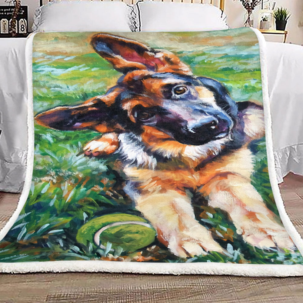 German Shepherd TT1709099TT Sherpa Fleece Blanket