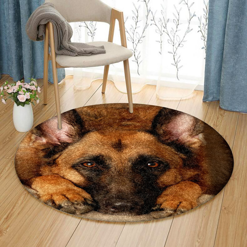 German Shepherd TT170913TM Round Area Rug