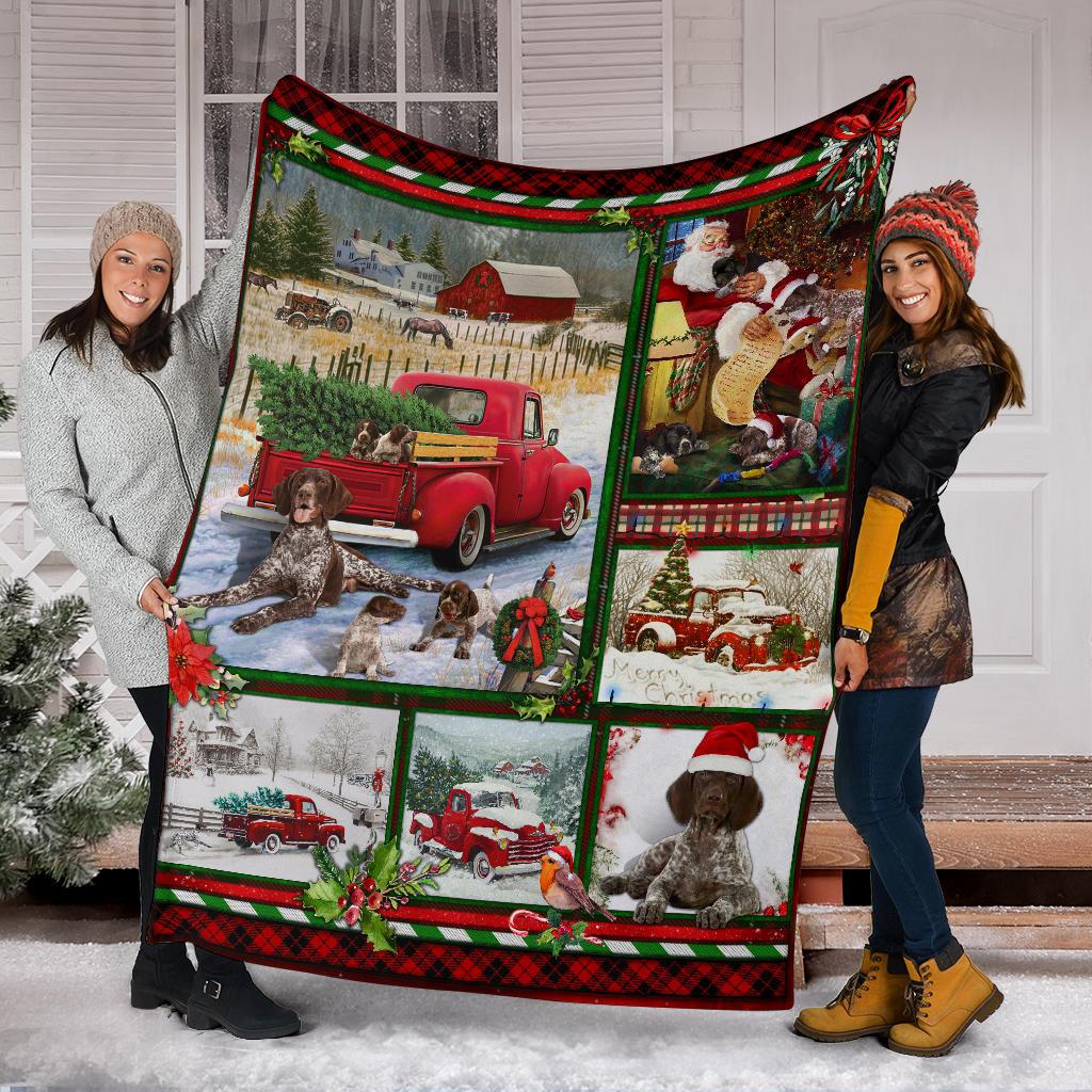 German Shorthaired Pointer Red Truck CLM3010256S Sherpa Fleece Blanket