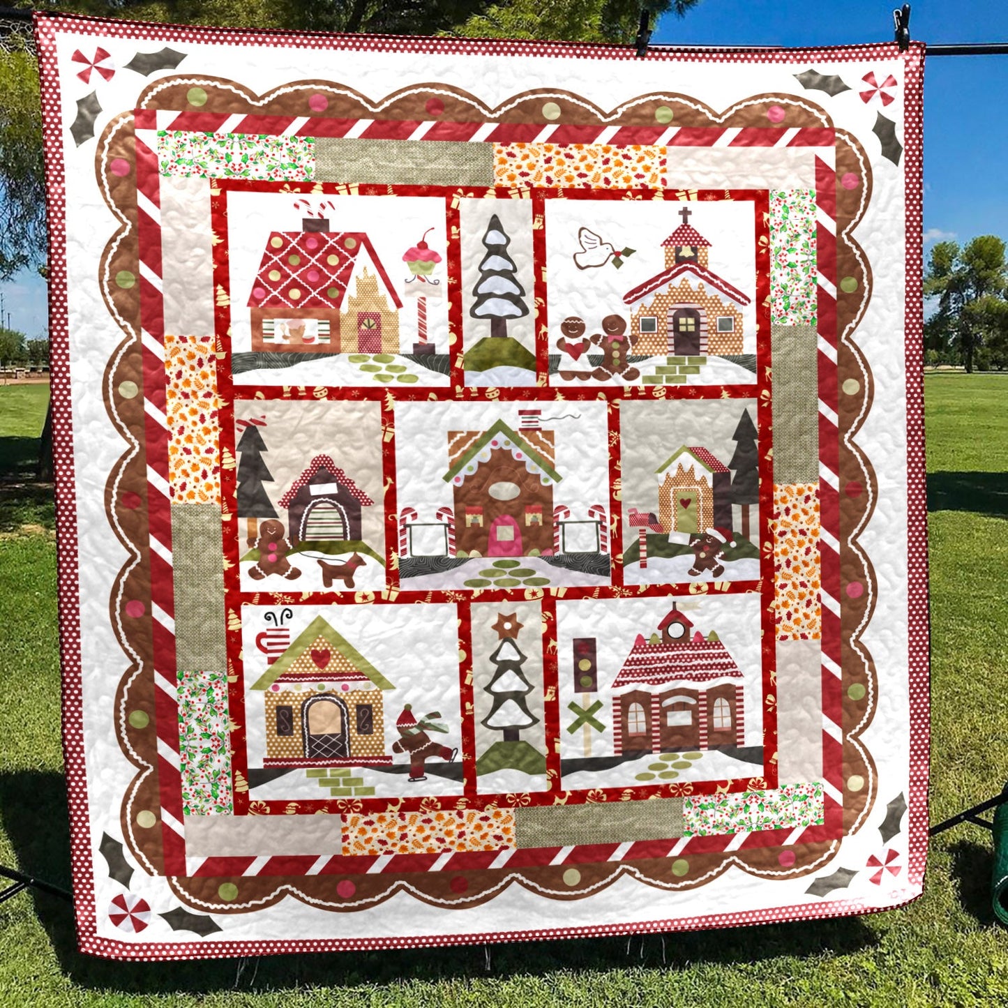Gingerbread Village CLT0211119H Quilt Blanket