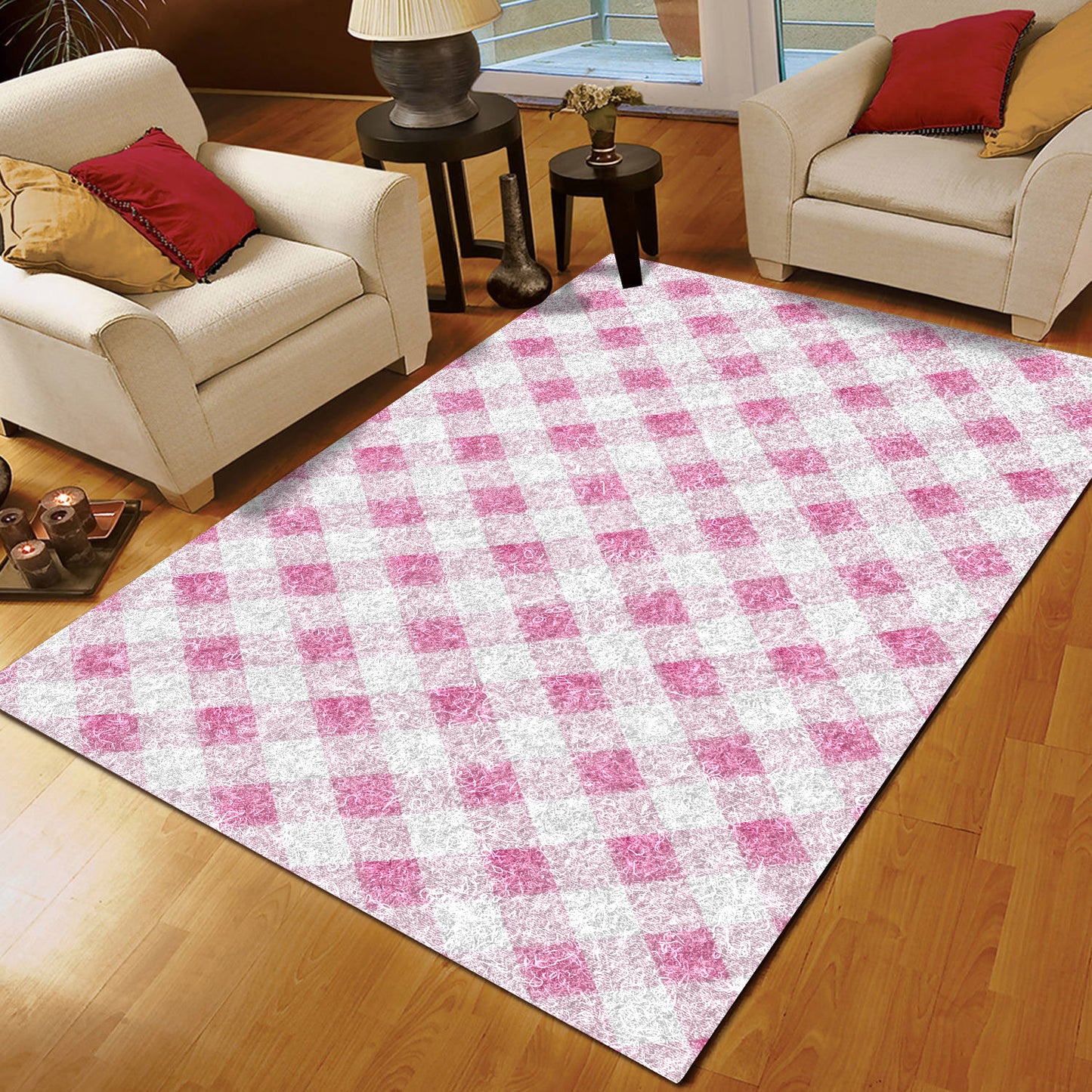 Gingham Pink CLA15100311R Rug